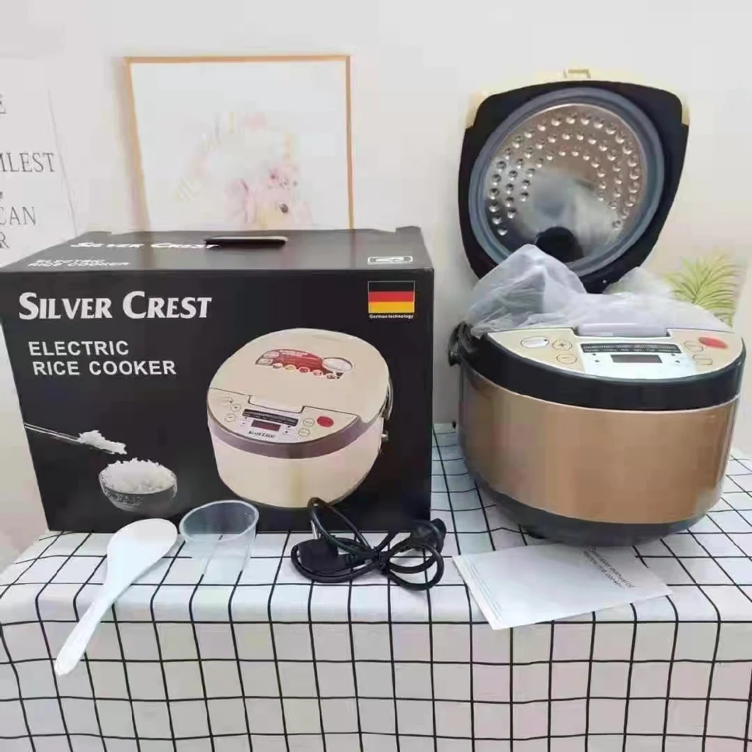 High Configuration 5L Silver Crest Multifunction Intelligent Electric Rice Cooker with Aluminum Pot