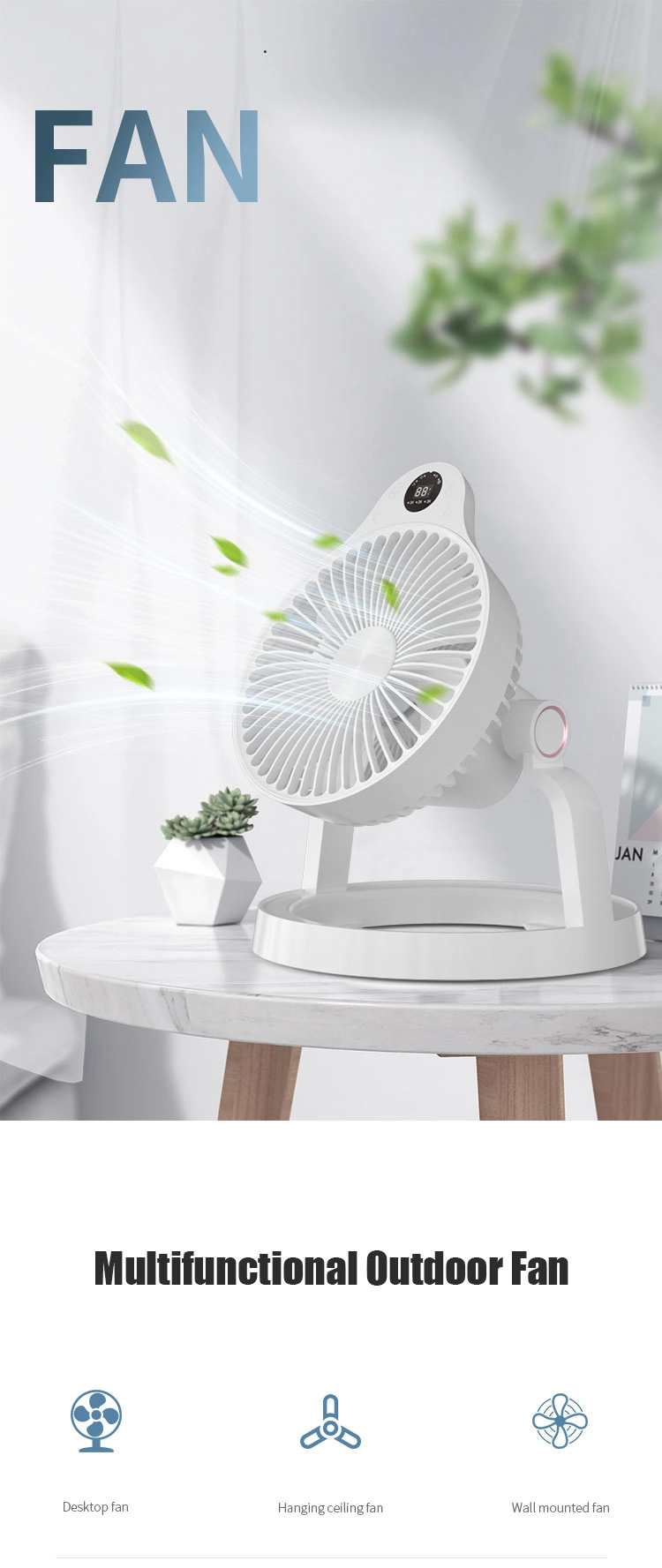 Rechargeable Stand Mini Table Electric Portable Air Cooling Personalized Circulating Custom Fan