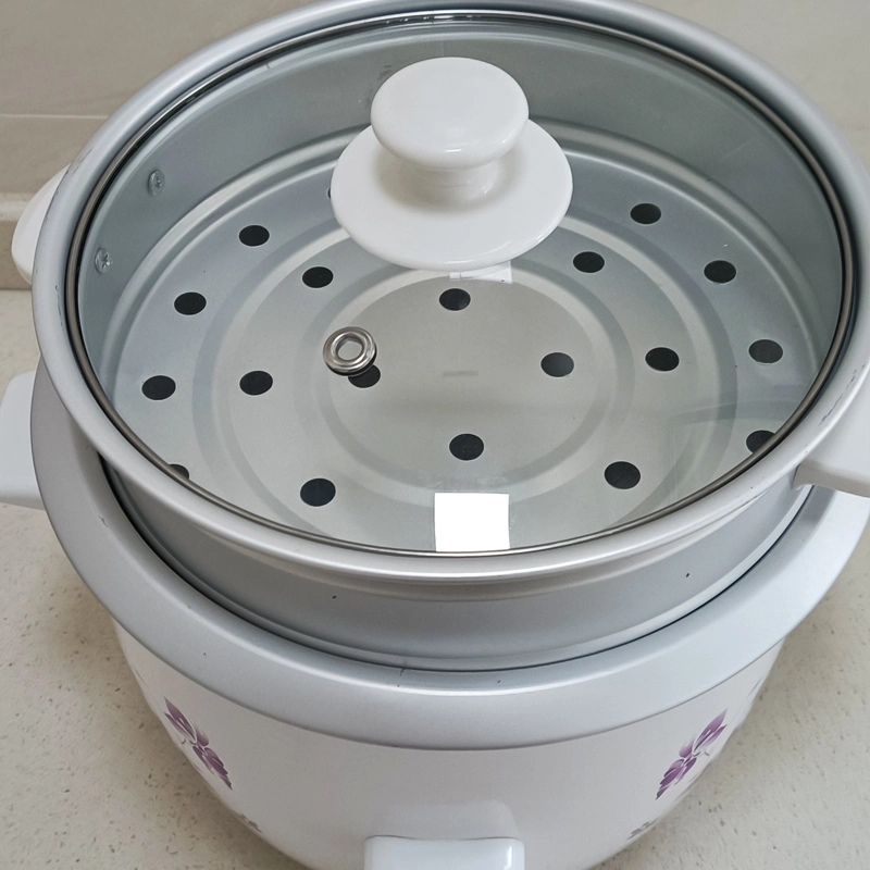 OEM Nepal Pakistan Popular White Printing Flower 1.5L Drum Rice Cooker