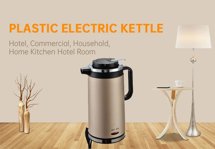 Double Wall Layer Plastic Electric Kettle, Good Quality Electric Kettle Food Grade Stainless Steel and PP Material