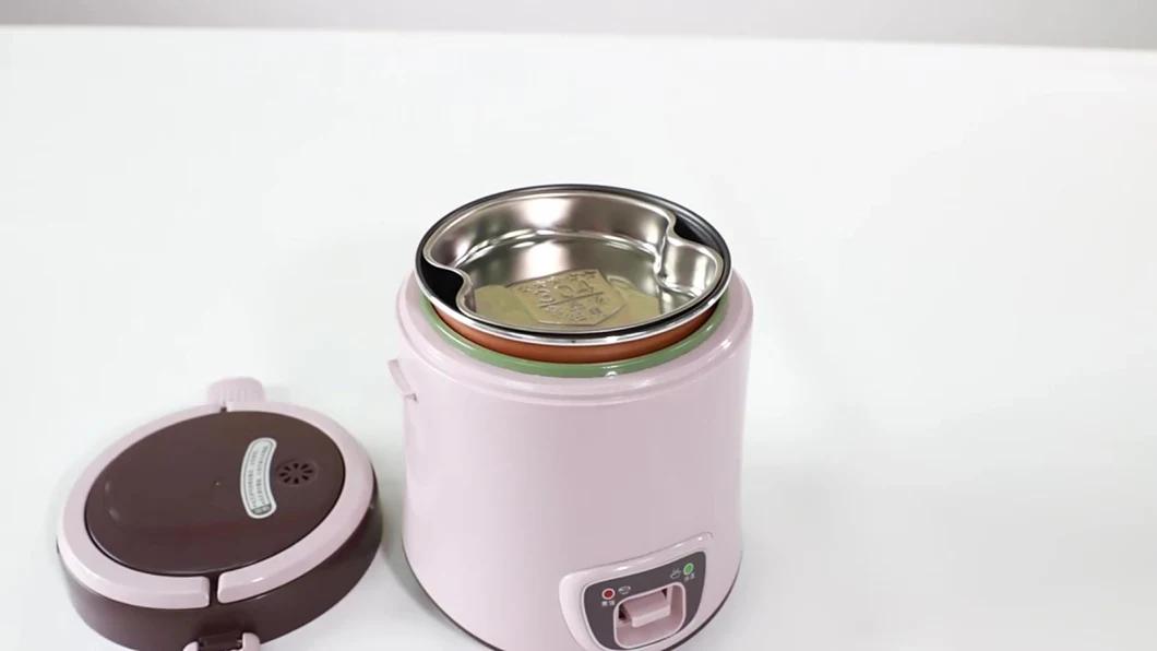 Pink and Brown Color plastic Mini Rice Cooker