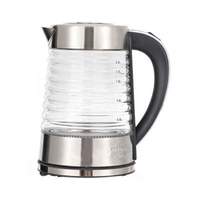 Bouilloire 220V en verre borosilicaté de qualité alimentaire 2.2L bouilloire électrique